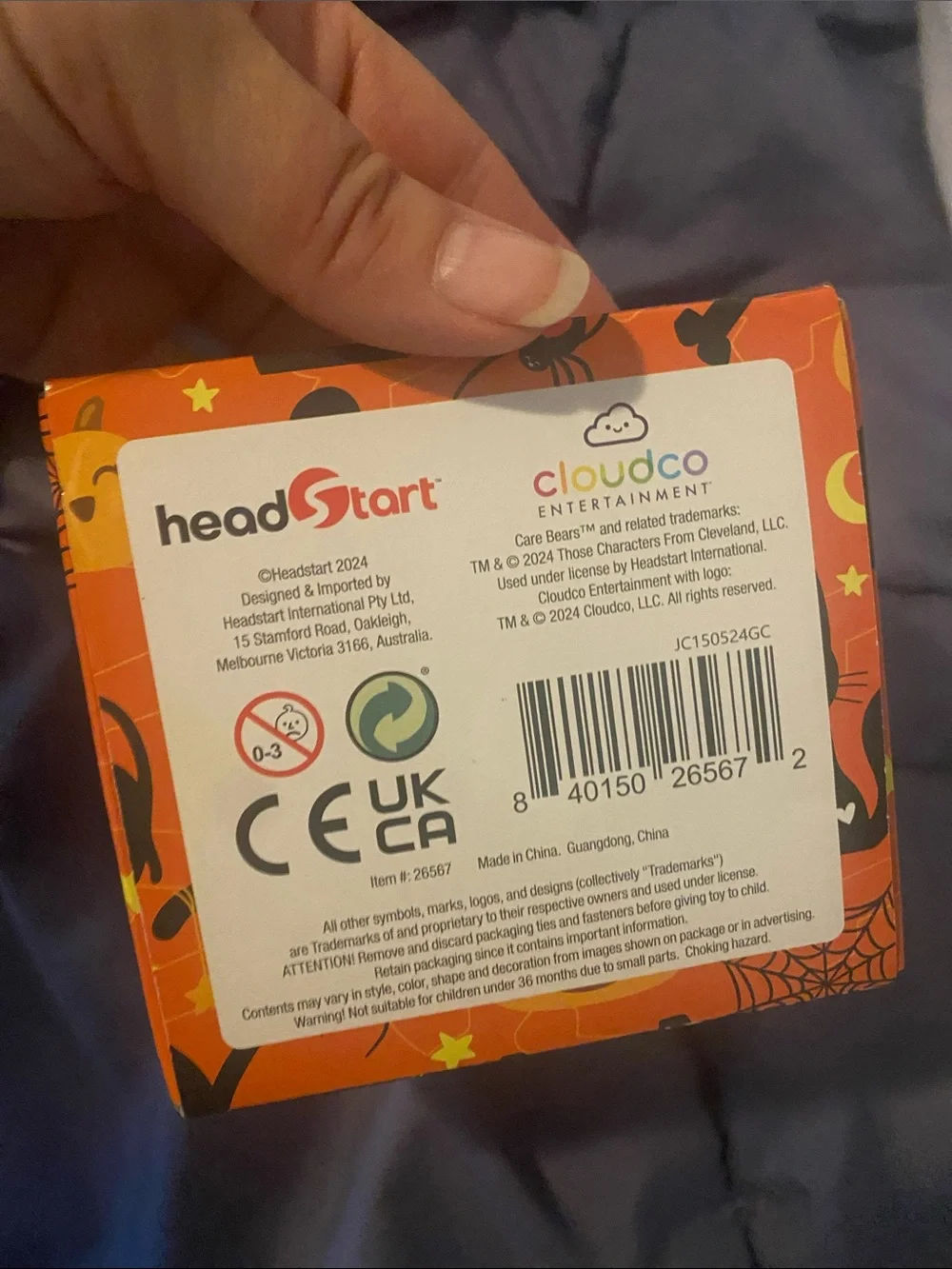Care Bears Ooshies Translucent Orange Trick or Sweet Bear